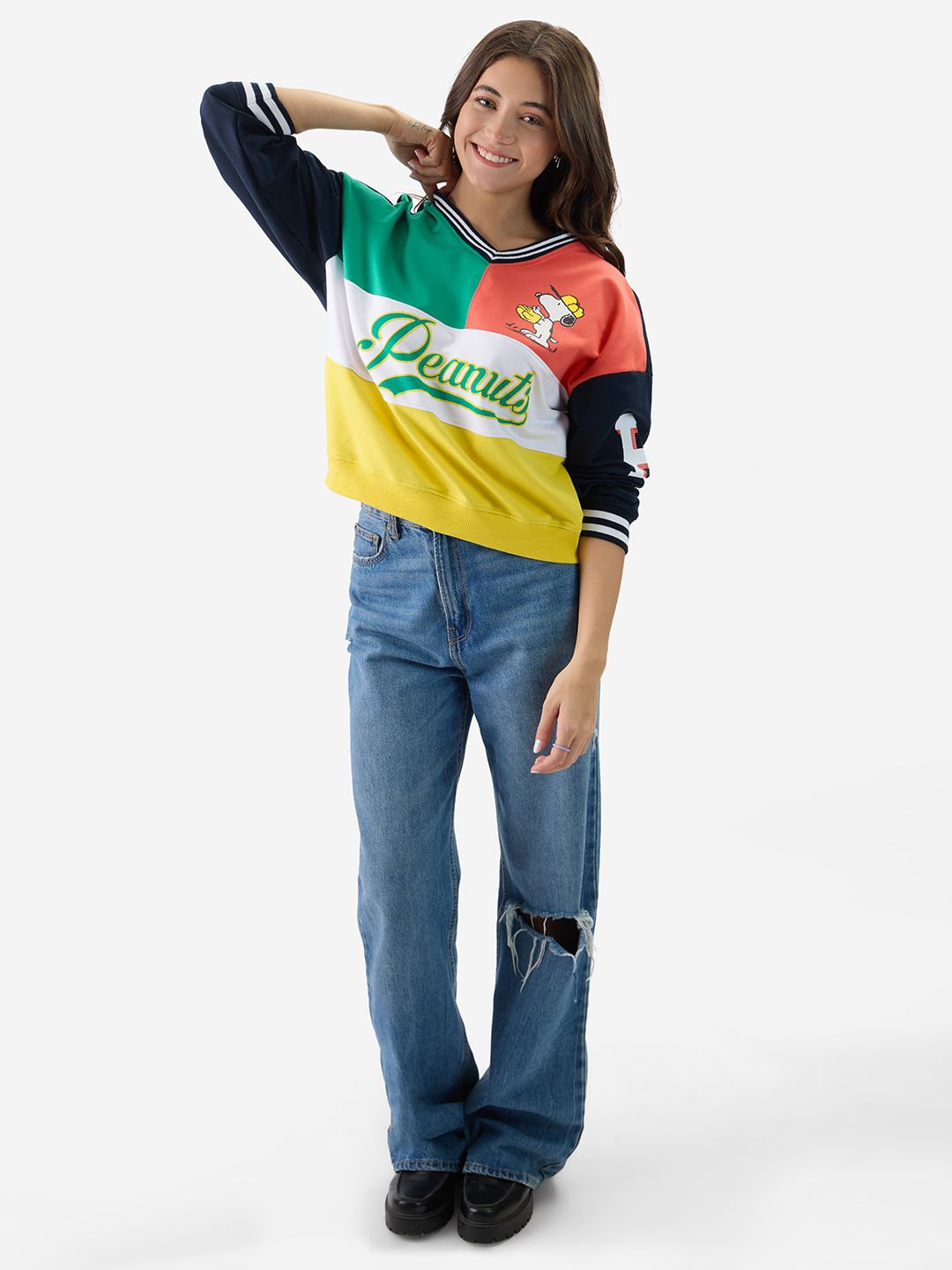 Peanuts: Baseball Women Oversized Sweatshirts