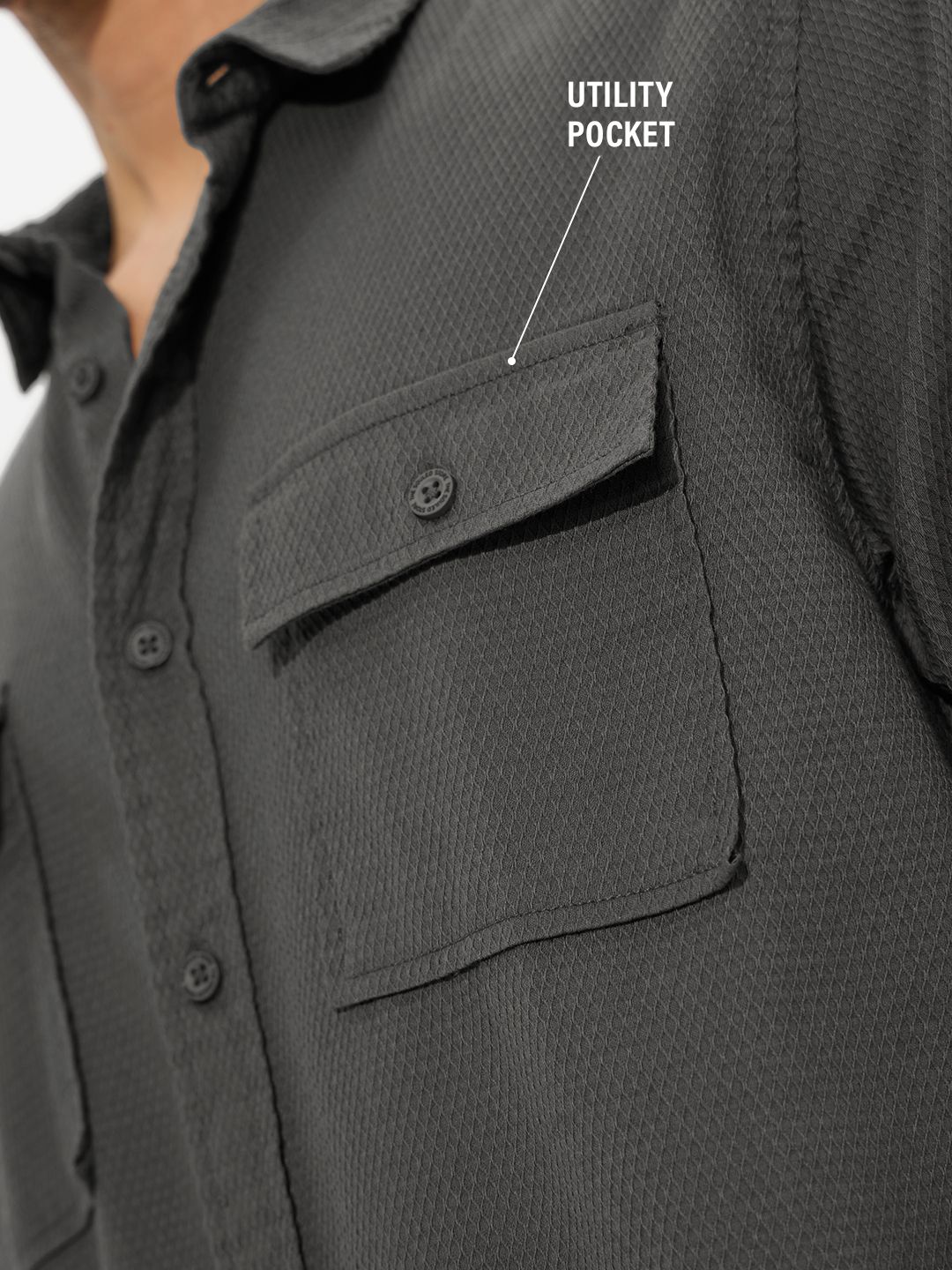 Solids: Grey Men Textured Shirts