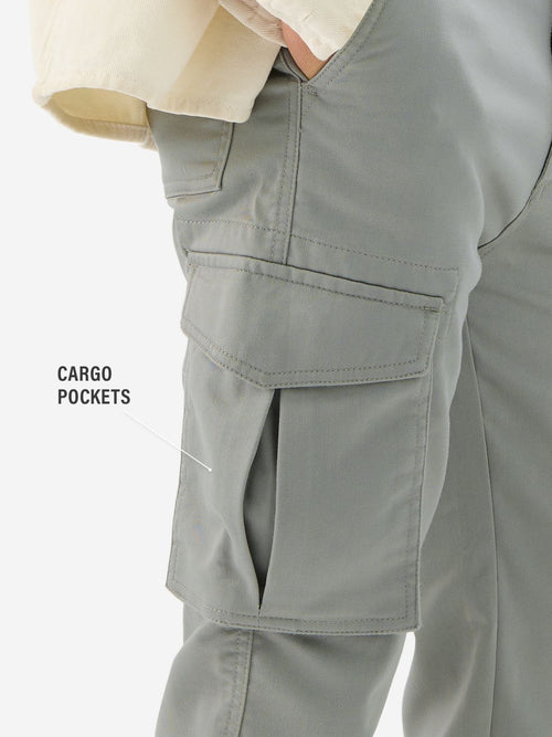 Solids: Ice Grey Men Cargo Pants