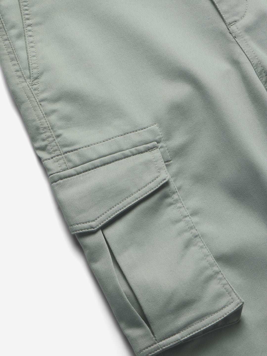 Solids: Ice Grey Men Cargo Pants
