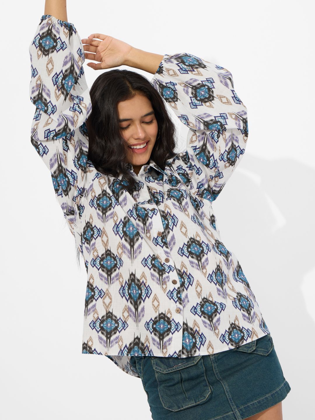 TSS Originals: Ikat Twist Women Relaxed Shirts