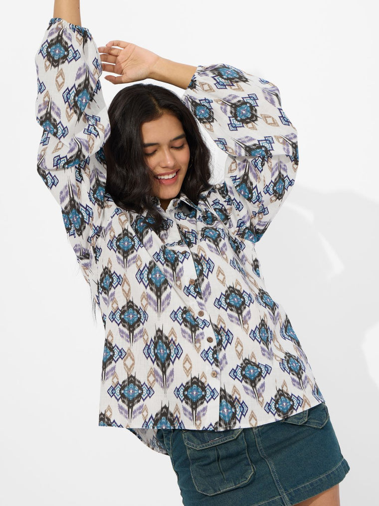 TSS Originals: Ikat Twist Women Relaxed Shirts
