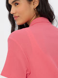 Textured Shirt: Coral (Solids) Women Oversized Shirts