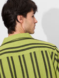Stripes: Lime Men Textured Shirts