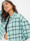 Plaid Shirt: Mint Frost Women Oversized Shirts