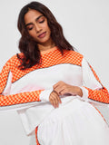 TSS Originals: Orange Racer Women Oversized Cropped T-Shirts