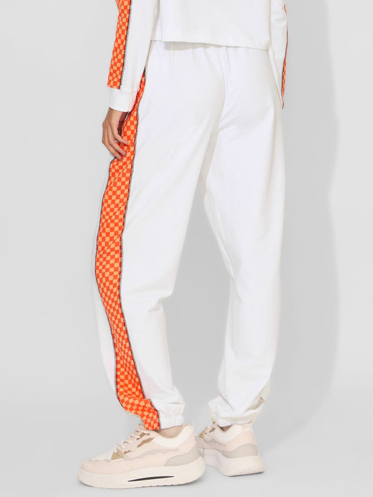 Easy Jogger: Orange Racer Women Cinched Joggers