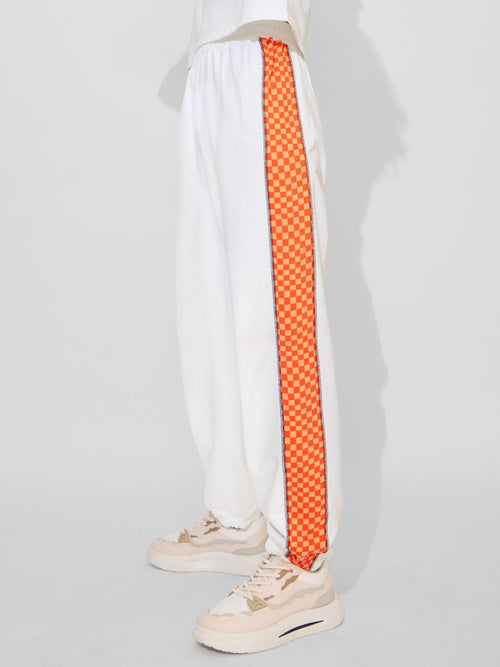 Easy Jogger: Orange Racer Women Cinched Joggers