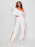 Easy Jogger: Orange Racer Women Cinched Joggers