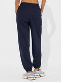 Solids Joggers: Navy Blue Women Cinched Joggers