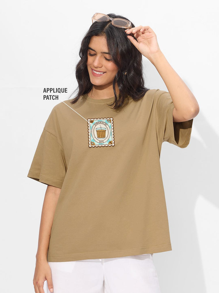 TSS Originals: Chai Tea Stamp Women Oversized T-Shirts