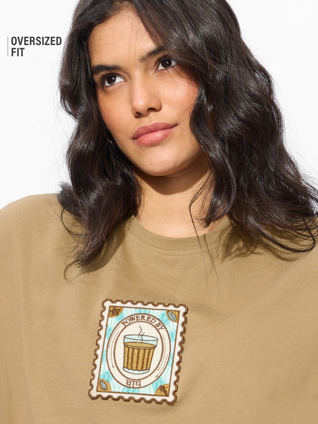 TSS Originals: Chai Tea Stamp Women Oversized T-Shirts