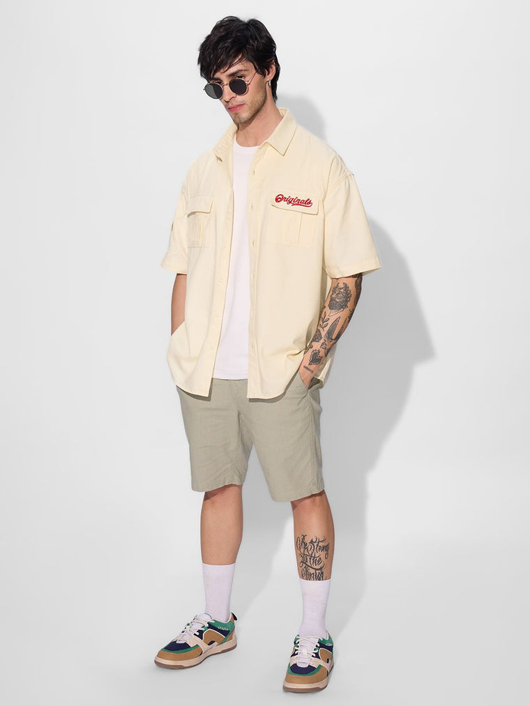 Solids: Classic Off-White Oversized Shirts
