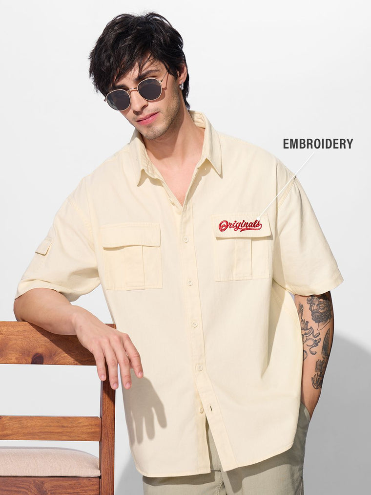 Solids: Classic Off-White Oversized Shirts