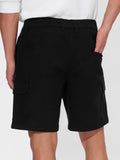 Solids: Deep Black Men Cargo Shorts