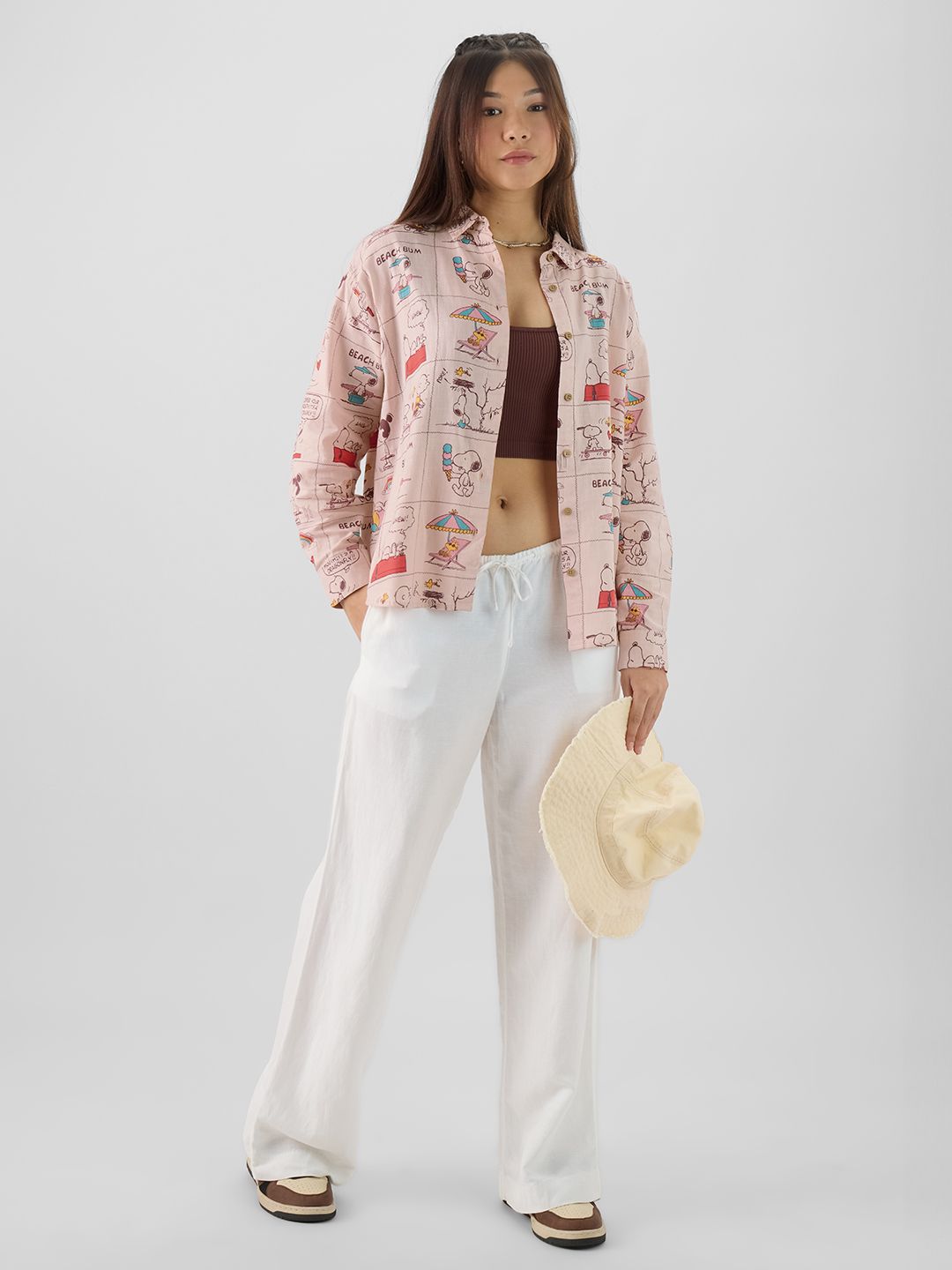 Peanuts: Beach Bum Women Oversized Shirts