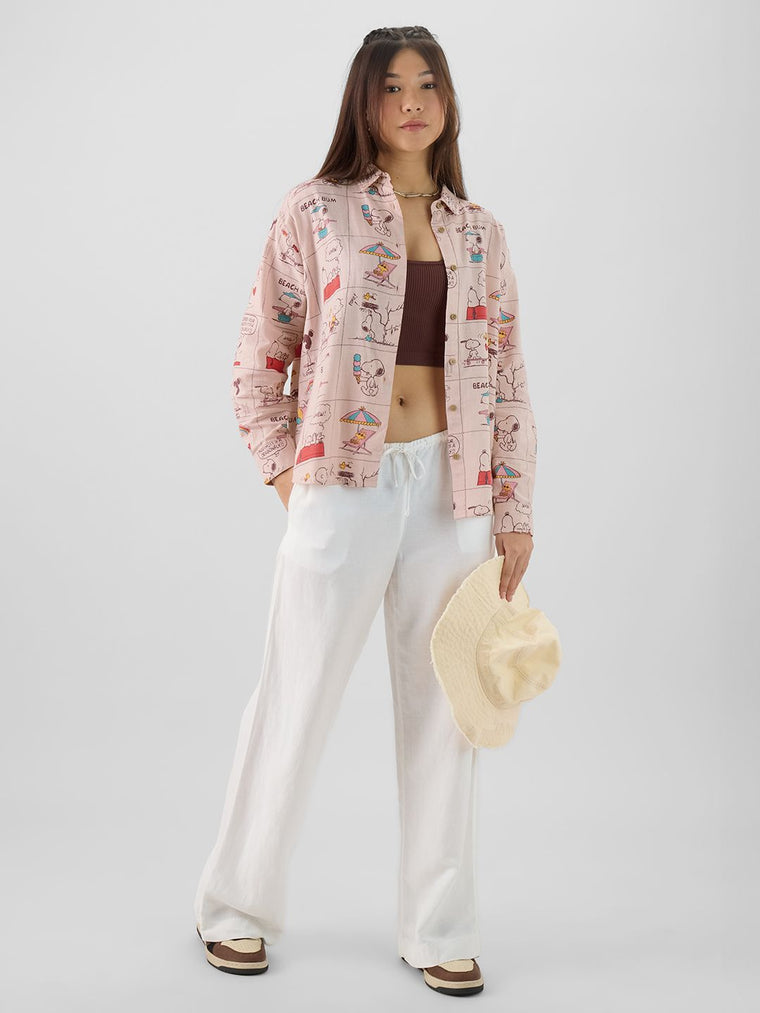 Peanuts: Beach Bum Women Oversized Shirts