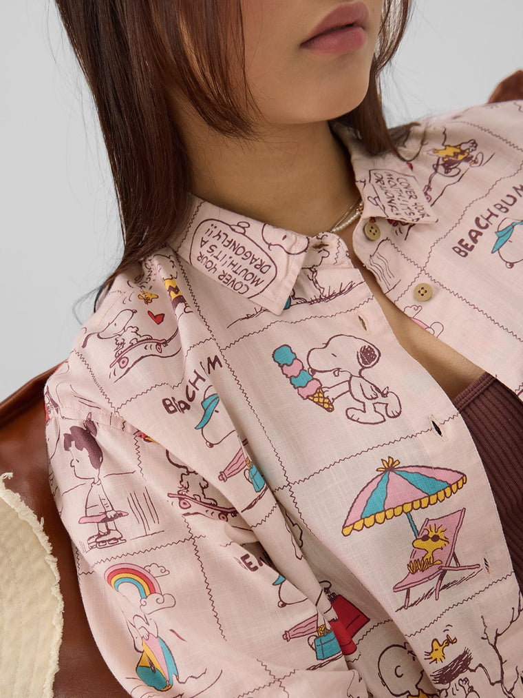 Peanuts: Beach Bum Women Oversized Shirts