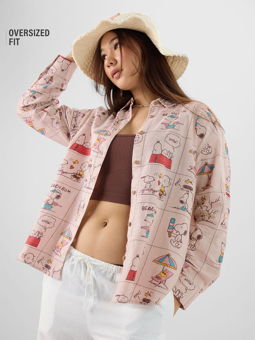 Peanuts: Beach Bum Women Oversized Shirts