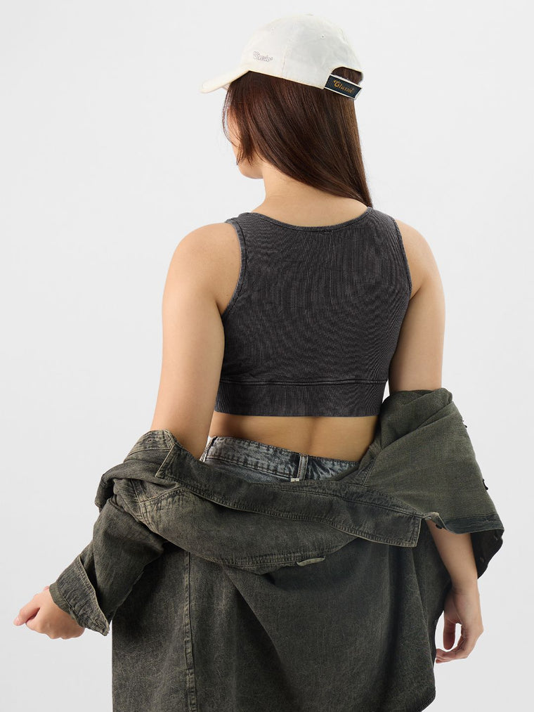 Solids: Acid Wash Grey Women Bralette