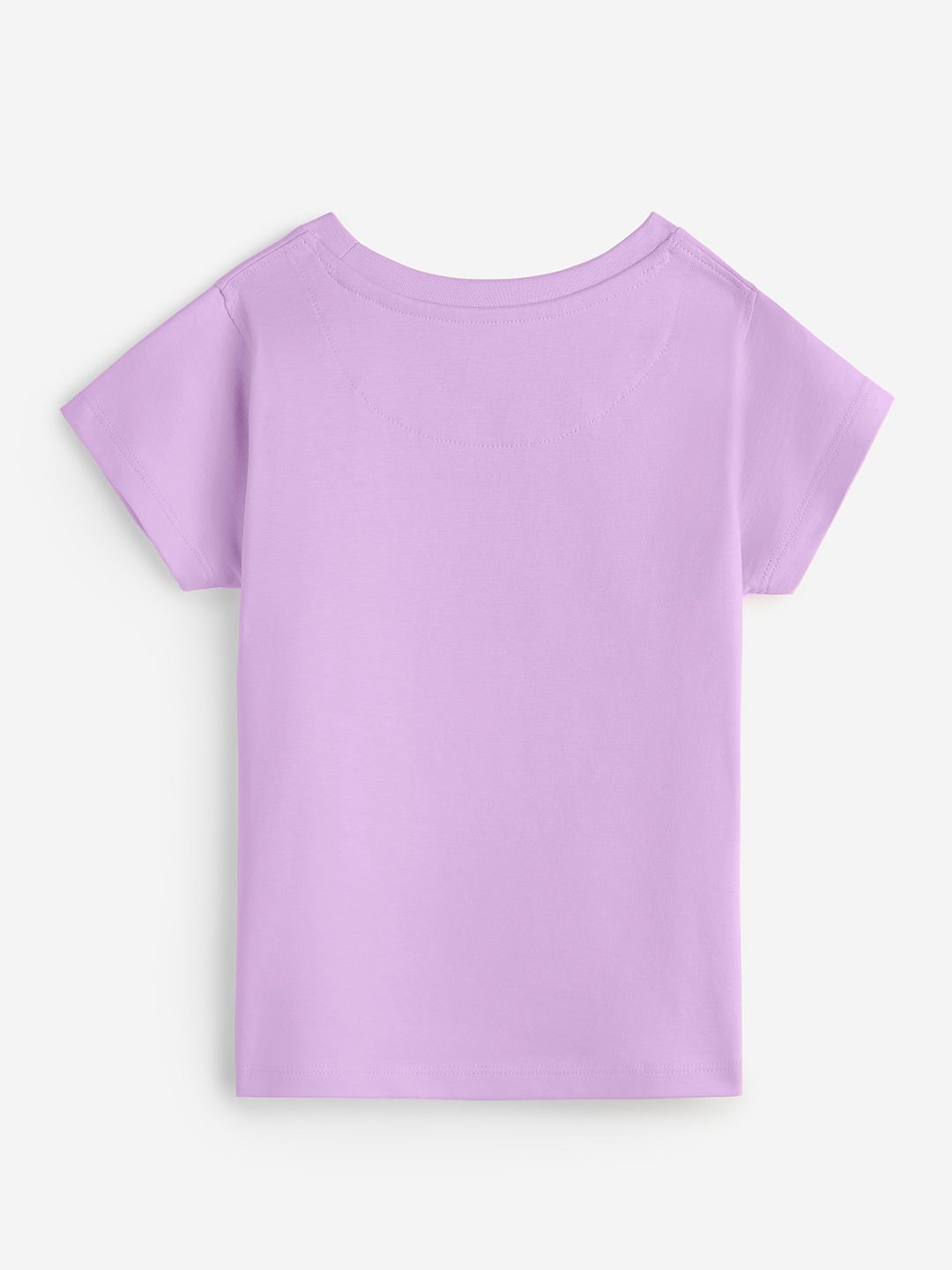 Solids: Lavender Girls Cotton T-Shirts (2-8 Yrs)