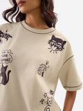Ted The Stoner: Cat Displaced Women Oversized T-Shirts