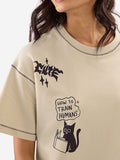 Ted The Stoner: Cat Displaced Women Oversized T-Shirts