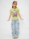 Peanuts: Groovy Vibes Girls Cotton T-Shirts (2-8 Yrs)