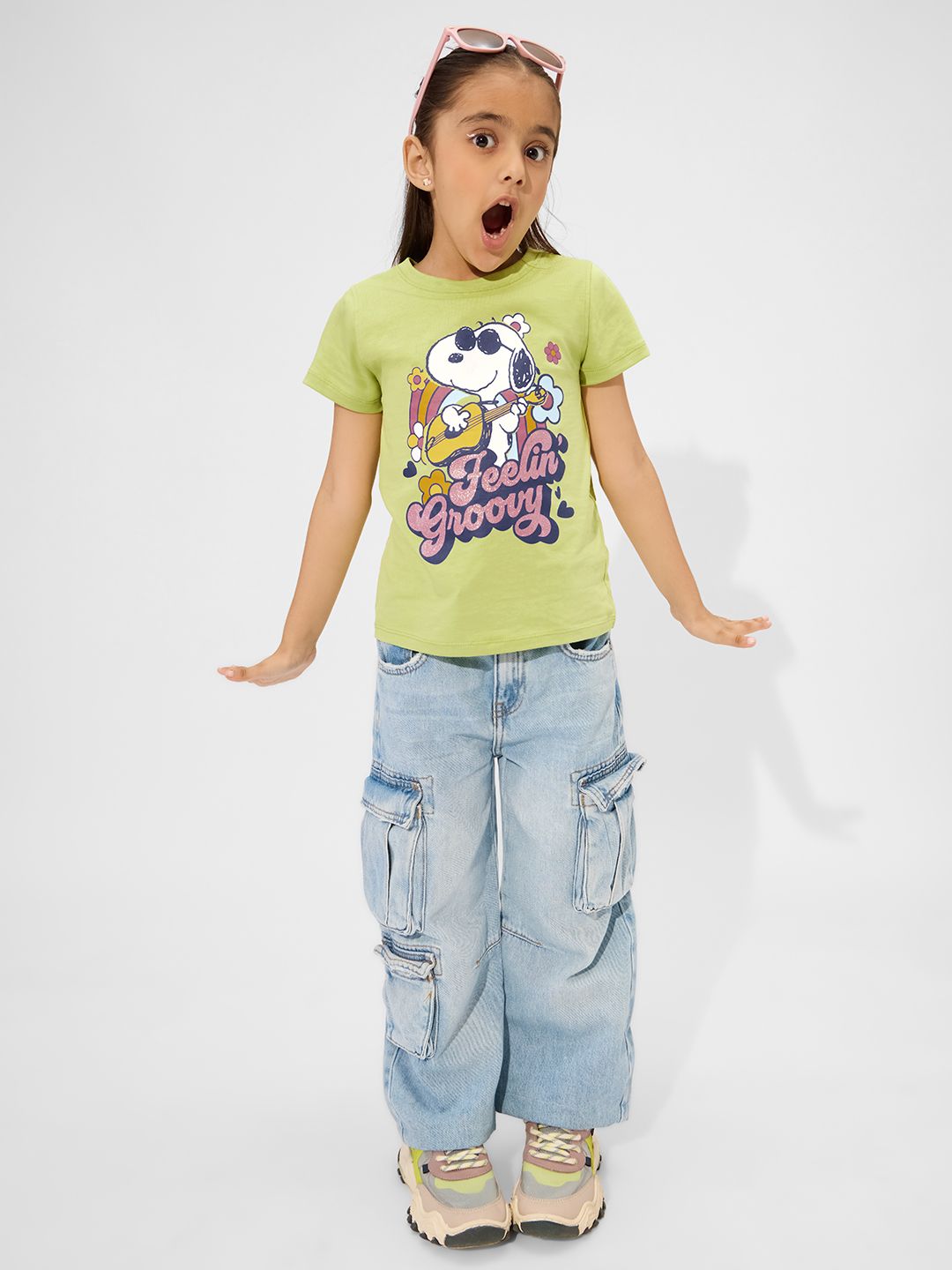 Peanuts: Groovy Vibes Girls Cotton T-Shirts (2-8 Yrs)