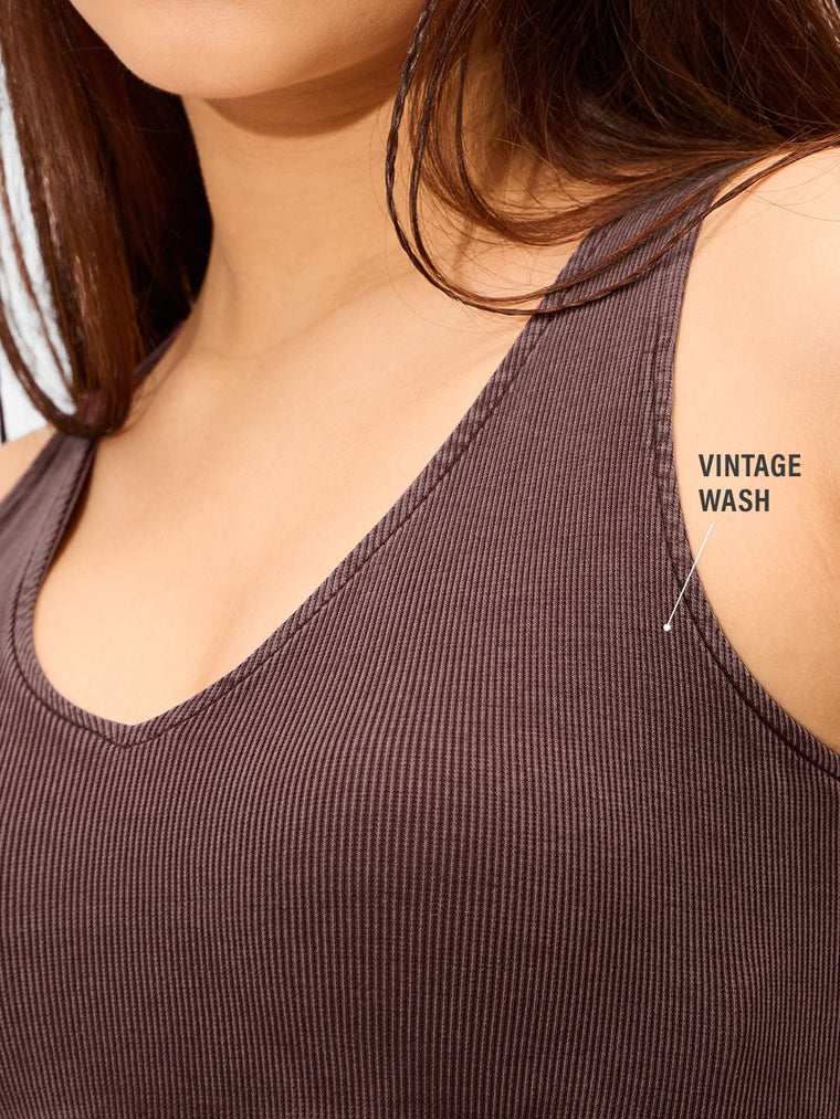 Solids: Acid Wash Mocha Women Bralette
