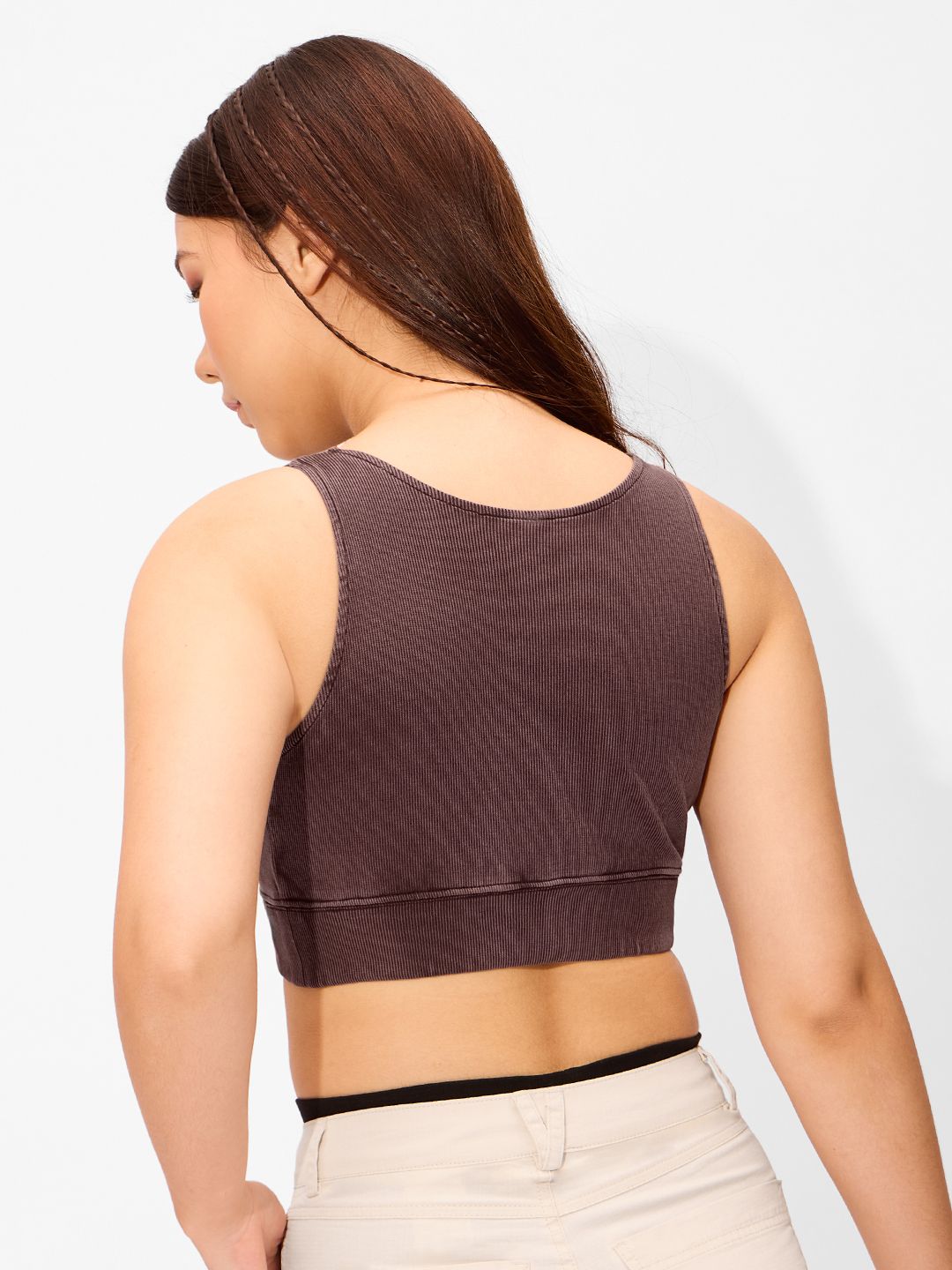 Solids: Acid Wash Mocha Women Bralette