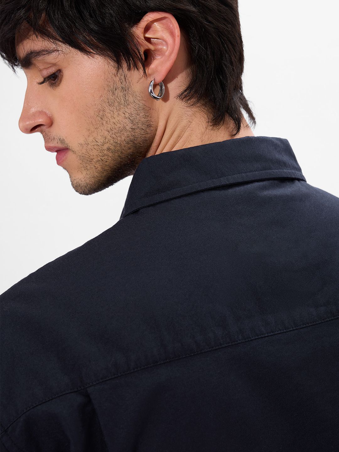 Solids: Navy Men Utility Shirts