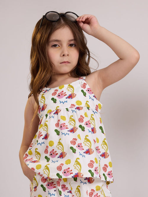 TSS Originals: Little Fishy Girls Cotton Tops (2-8 Yrs)