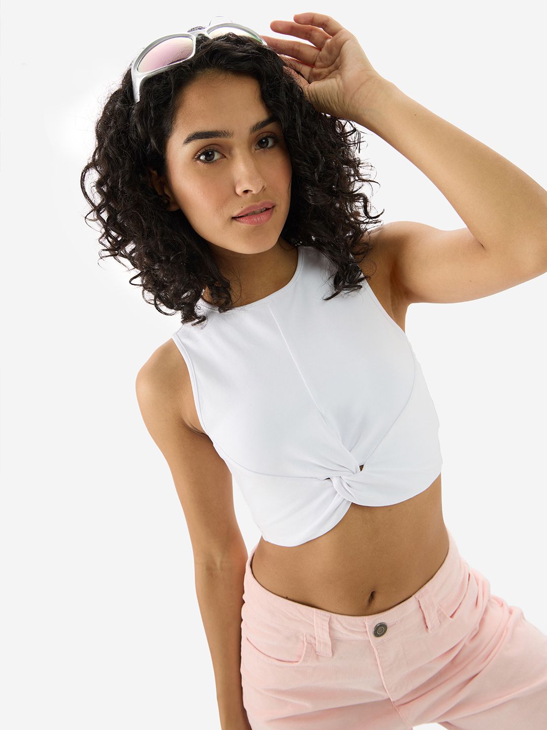 Essential Solids: Serene White Women Knit Tops