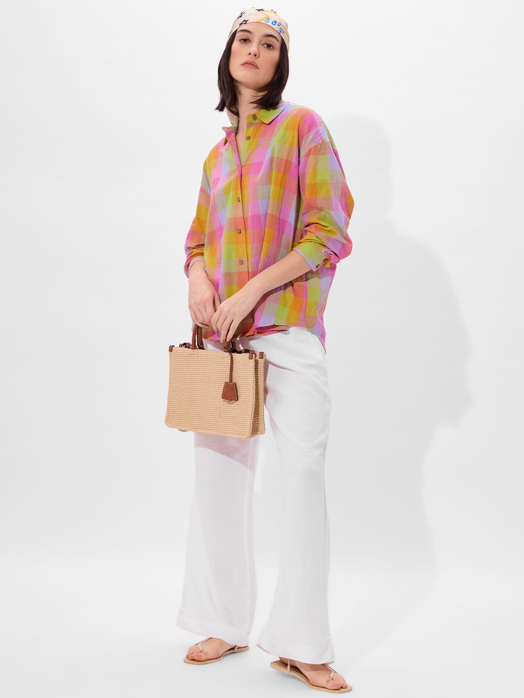 Textured Shirt: Tex Mex Women Oversized Shirts
