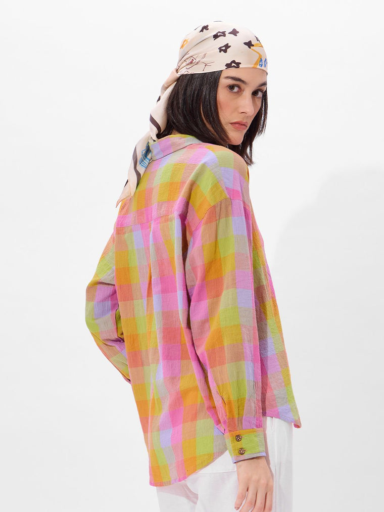 Textured Shirt: Tex Mex Women Oversized Shirts