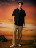Solids: Black Men Textured Shirts