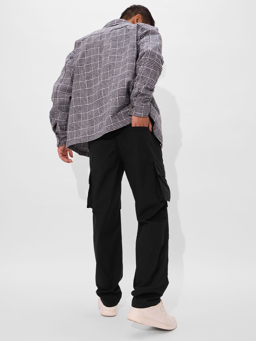 Solids: Ink Black Men Parachute Pants
