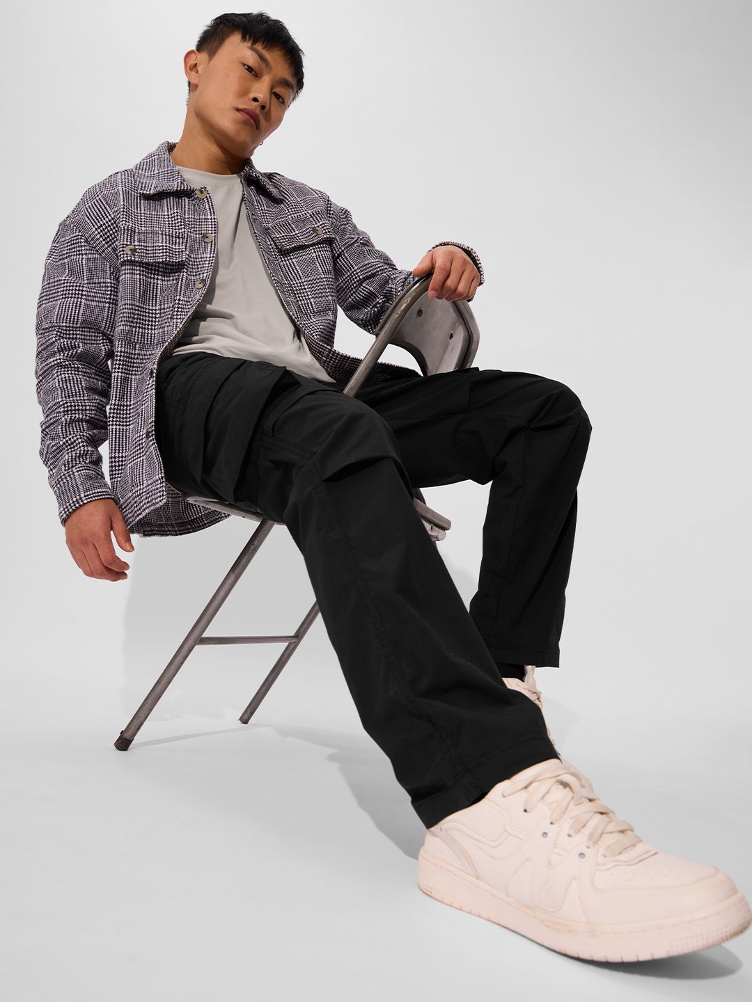 Solids: Ink Black Men Parachute Pants
