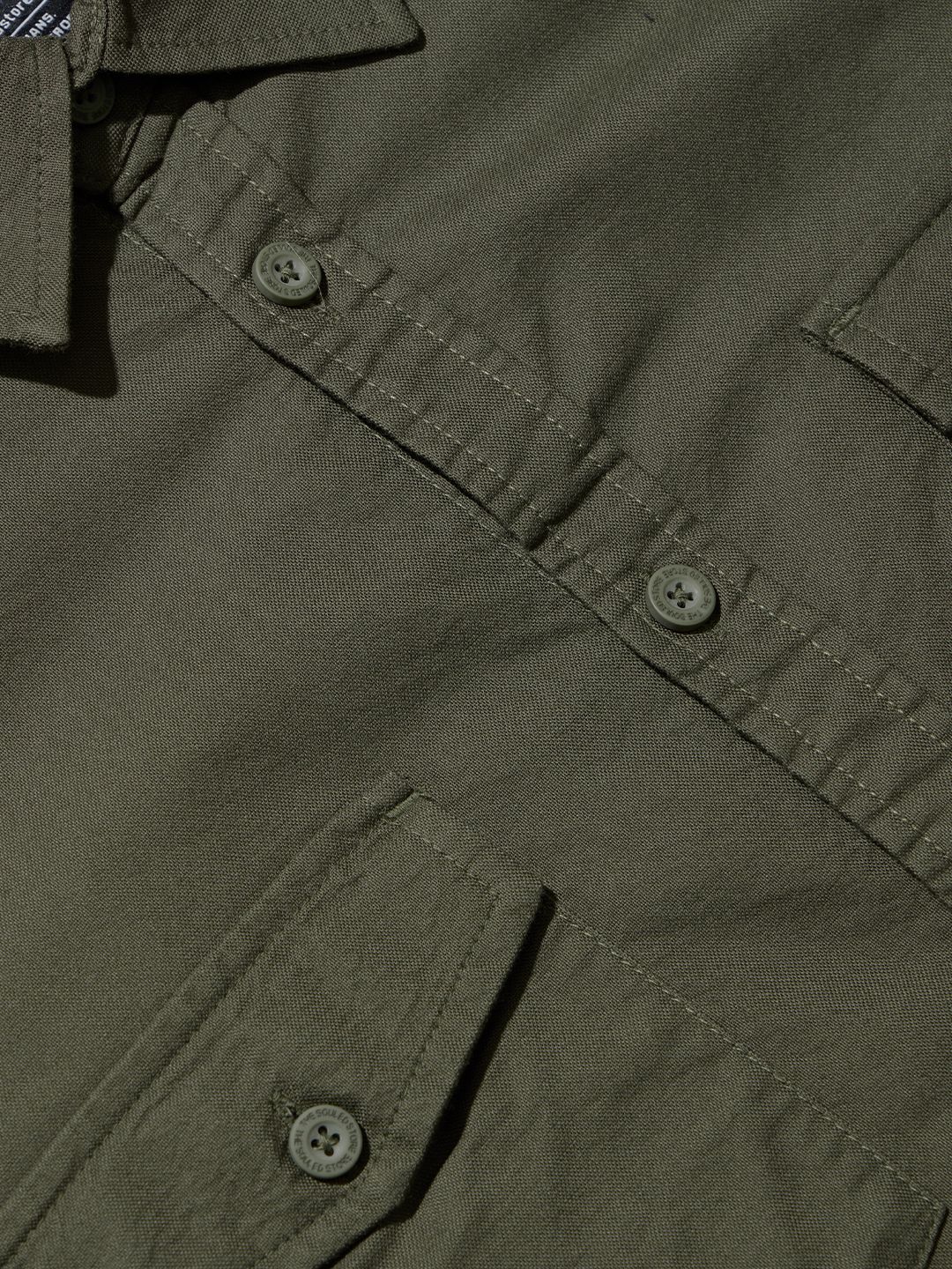 Solids: Olive Green Men Utility Shirts