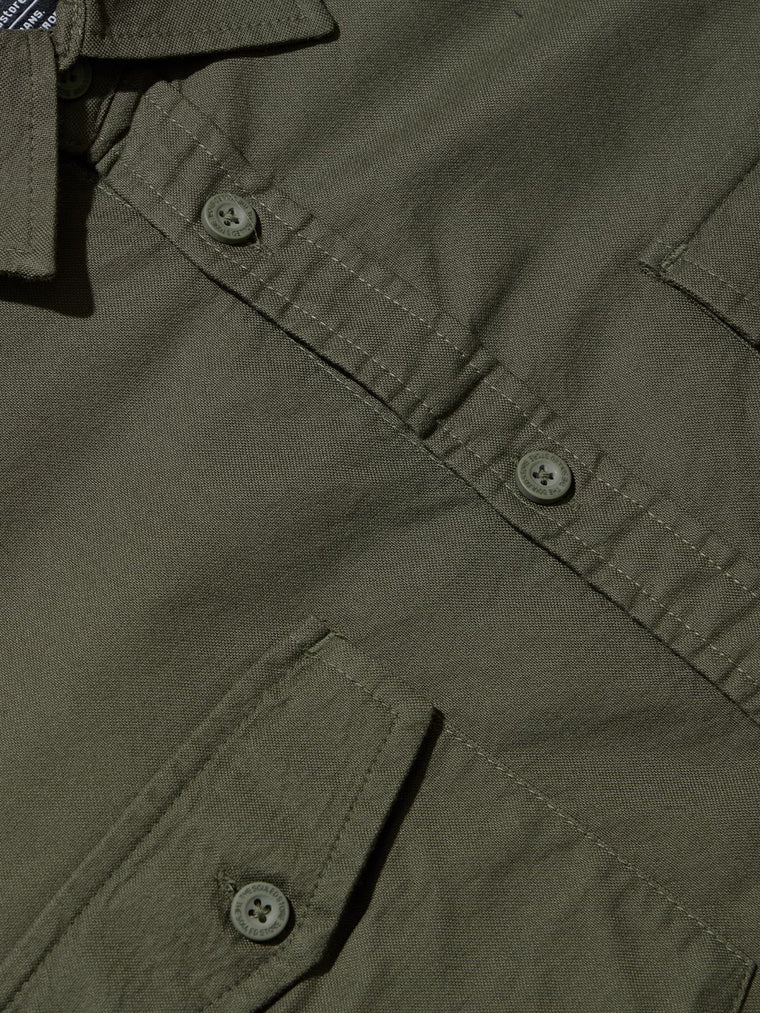 Solids: Olive Green Men Utility Shirts