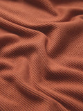 Ribbed Dress: Rust (Solids) Women Fashion Dresses
