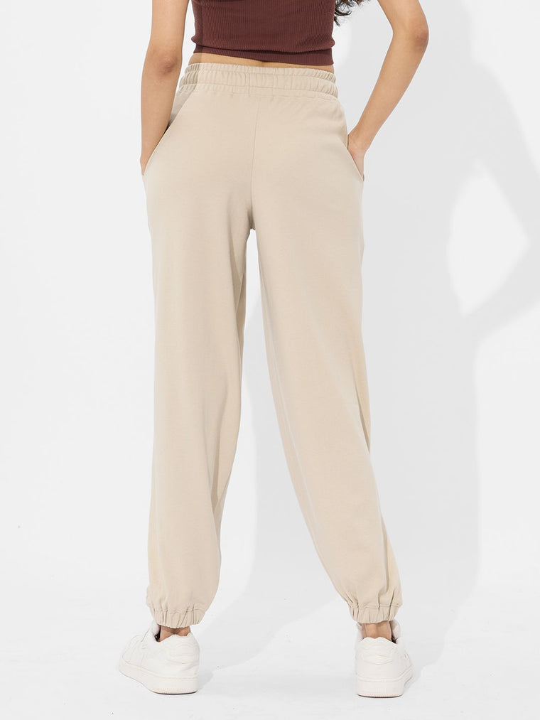 Solids Joggers: Off-White Women Cinched Joggers