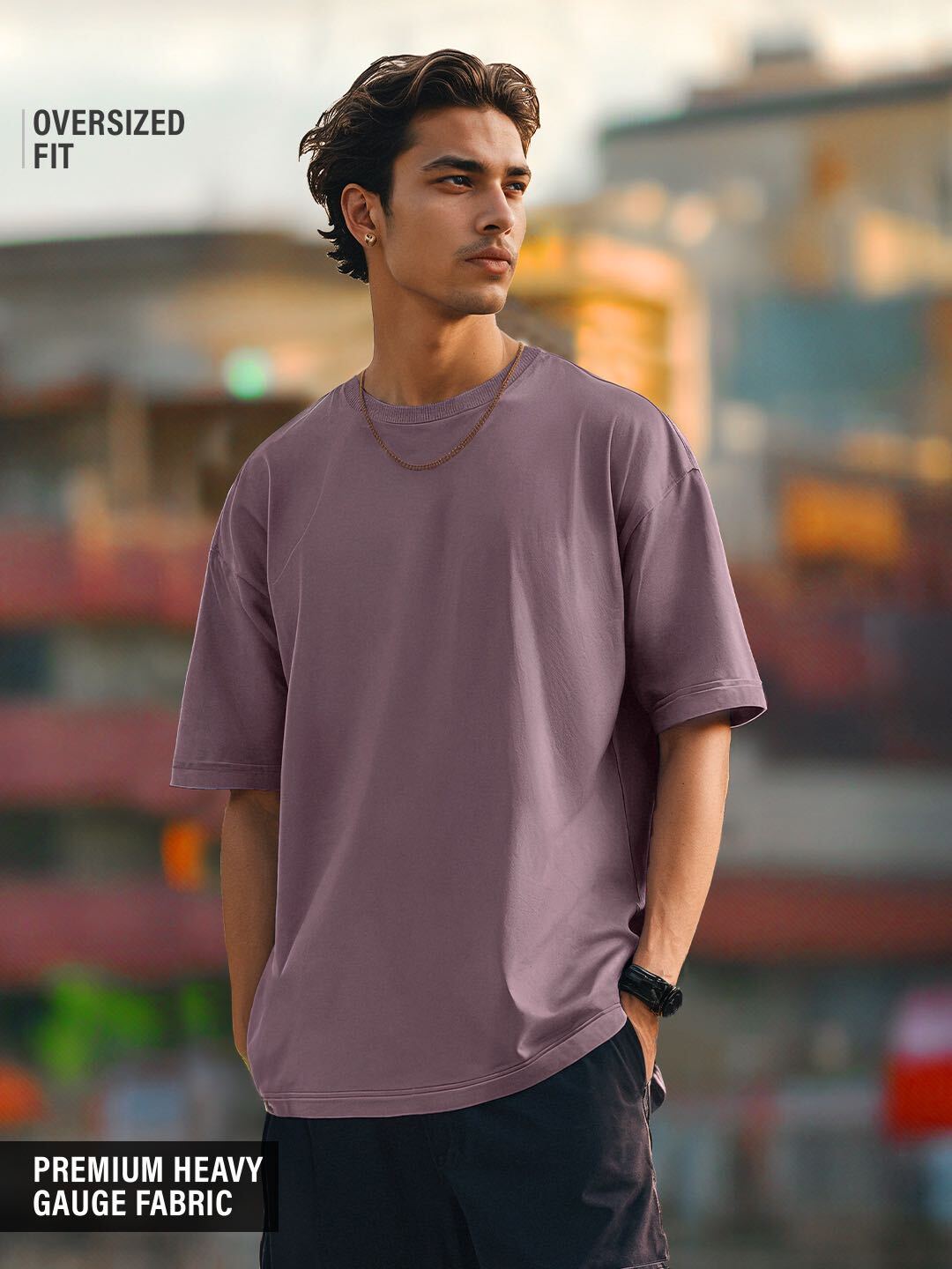 Solids: Pale Purple Oversized T-Shirts