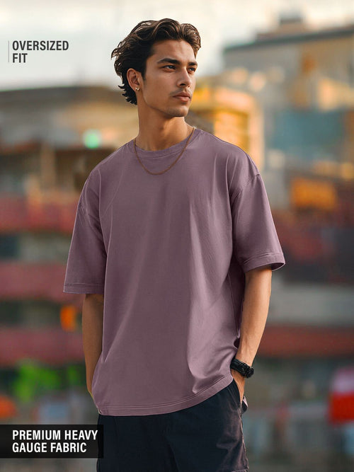 Solids: Pale Purple Oversized T-Shirts
