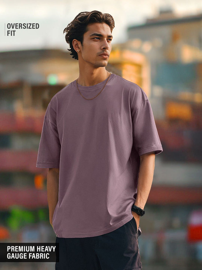 Solids: Pale Purple Oversized T-Shirts