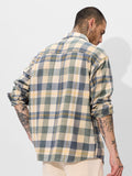Plaid: Blue, Green, and Yellow Men Utility Shirts