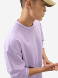 Solids: Pale Purple Oversized Full Sleeve T-Shirts