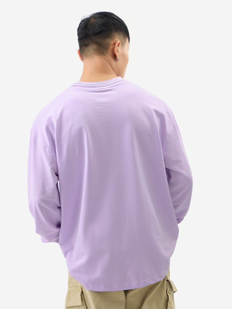 Solids: Pale Purple Oversized Full Sleeve T-Shirts