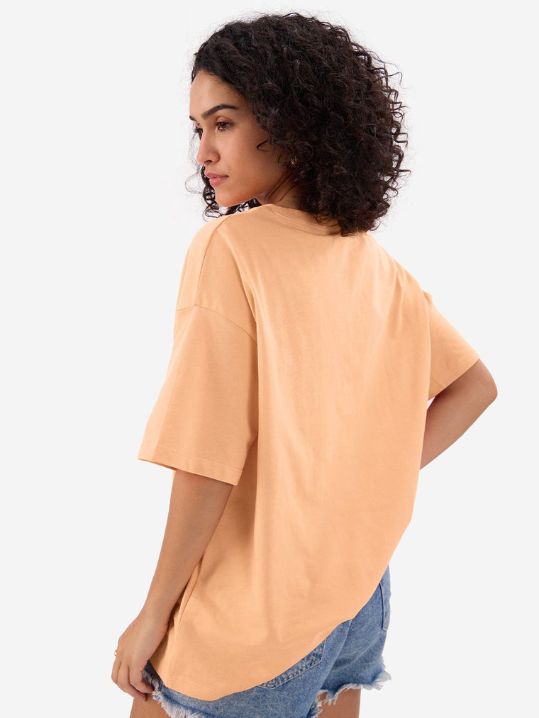 Street Solids: Fuzzy Peach Women Oversized T-Shirts